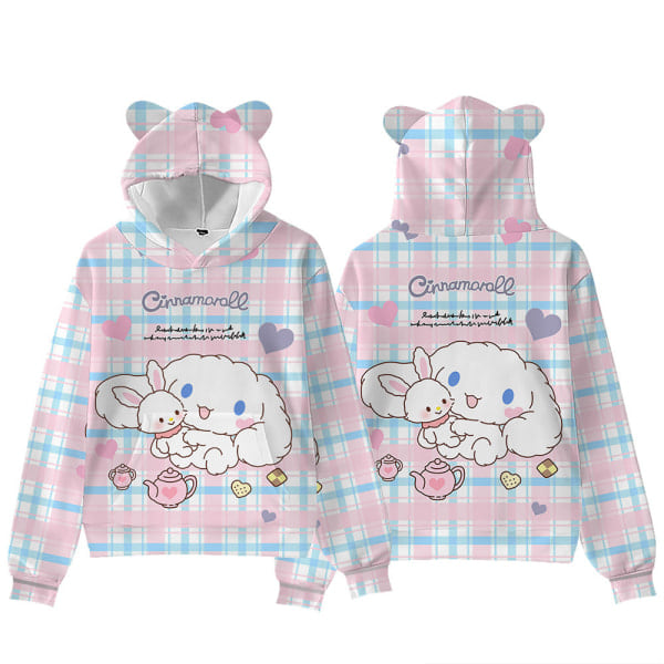 Kvinnor Flickor Cinnamoroll Hoodie Sweatshirt Huvtröja Pullover Toppar Jumper Hoody Jacka B 3XL