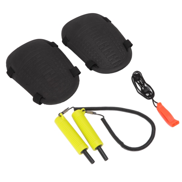 Sikkerhetsverktøy for isfiske Uttrekkbare ispinner, harde EVA-knebeskyttere og ikke-atomfløyte for beskyttelse utendørs gul
