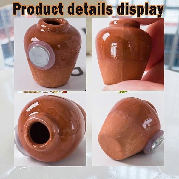 8 stk Mini Vase Magneter - Knopvaser Magnetiske 2025 Nye Søde Mini Keramiske Magneter Til Køleskab 3D Keramisk Blomstervase Sjove Køleskabstilbehør