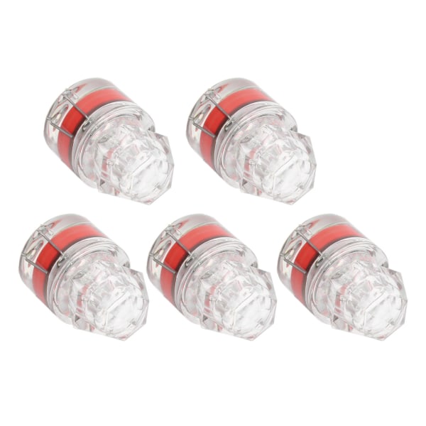 5 stk Fiskelokkelys Diamantform LED-korrosjonsmotstand Automatisk åpen Blinkende Basslokkelyserød
