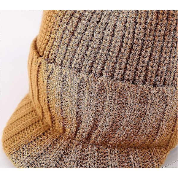 Lippalakki miehille, talvi, neulottu, paksu, ulkoiluun, kameli Camel One Size