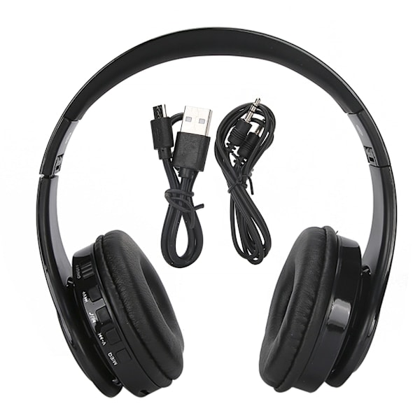 Bluetooth 5.0 Kuulokkeet Langattomat Over Ear Stereo Headset Mikrofoni Pelikuulokkeet Musta