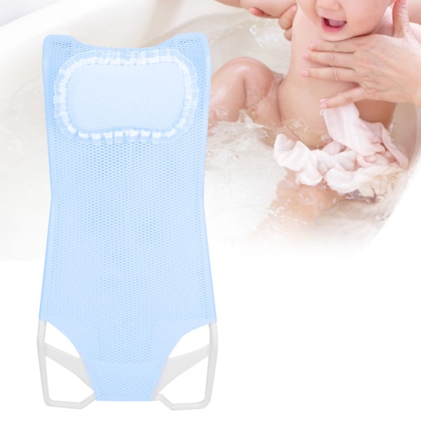 Nyfødt babybadekar Nettsete Antiskli sikkerhetsstøtte Spedbarnsbadekar Dusj Mesh-seng (blå)