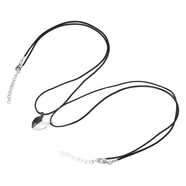 Par Halsband Justerbar storlek Magnetisk hänge Design Hjärtformad Matchande Halsband Kombination 1