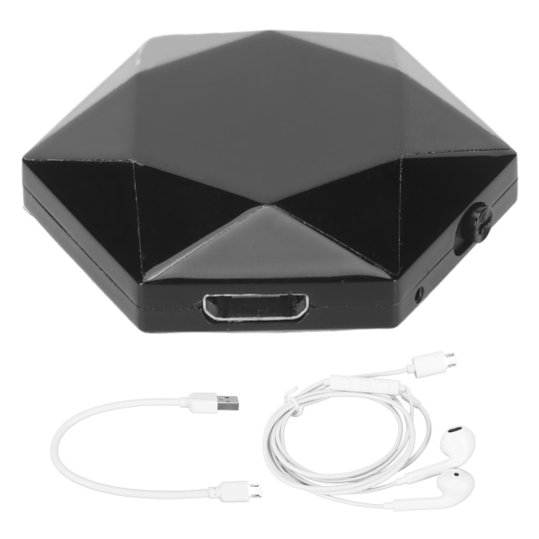 Miniopptaker Stemmeaktivert HD-støyreduksjon liten anhengsopptaker med MP3-avspilling for intervjumøte Nøytral engelsk svart 32 GB