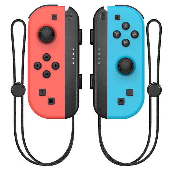 Switch trådløs Bluetooth-kontroller Joycon venstre og høyre håndtak med håndstropp med søvnvekkefunksjon