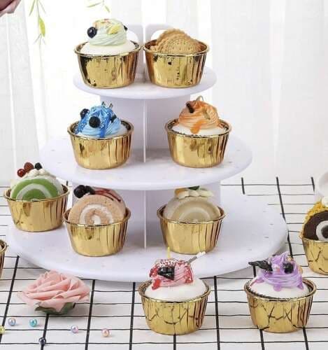 50-Pakning Muffinsformer Bakeformer Gull—pa