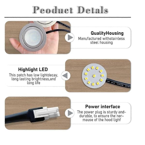 2-pak 1,5 W LED-pærer til emhætte, 12 V DC-erstatning for 20 W halogenpærer