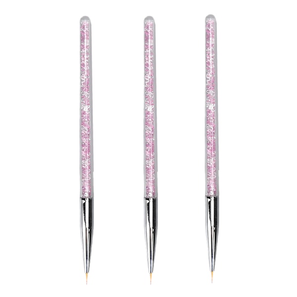 3 st Nail Art Liner Pensel Bekväm Dammsäker Multifunktionell Nail Art Point Drill Ritning Pensel Penna för Hemma Nagelsalong