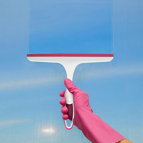 Window squeegee, shower squeegee, rubber squeegee for glass cleaning, plastic squeegee for cleaning mirrors, bathrooms, windows, floors, glass, 2 pcs