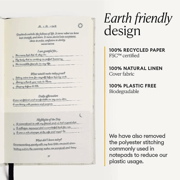 Intelligent forandring: The Five Minute Journal - Daglig for lykke, mindfulness og refleksjon - Odatert Life Planner(,)