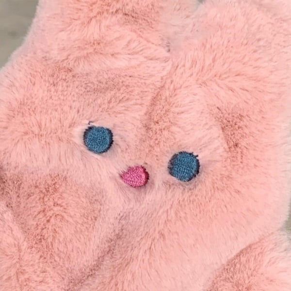 Kolikkokukkaro Rabbit Design Pehmo Kannettava Käteispussi Säilytyslaukku lapsille Aikuiset Pinkki