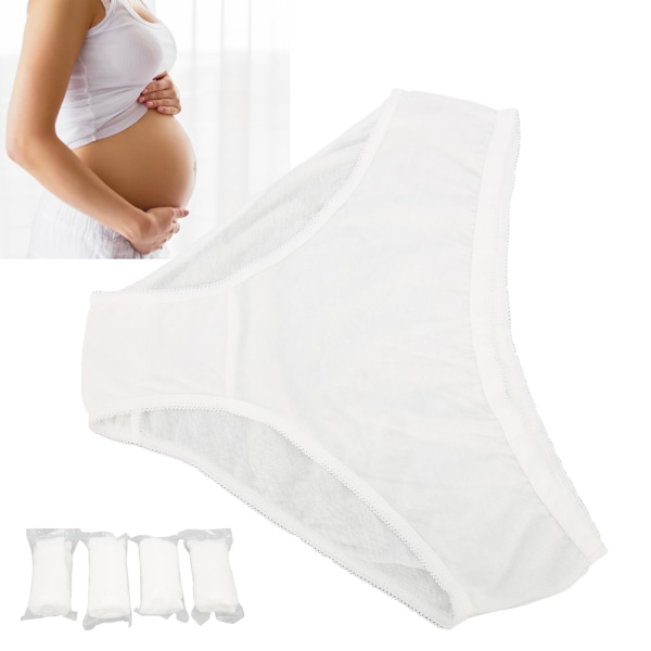 4 kpl kertakäyttöiset puuvillaiset alushousut synnytyksen jälkeen kertakäyttöiset synnytyksen jälkeiset pikkuhousut raskaana oleville naisilleXXL