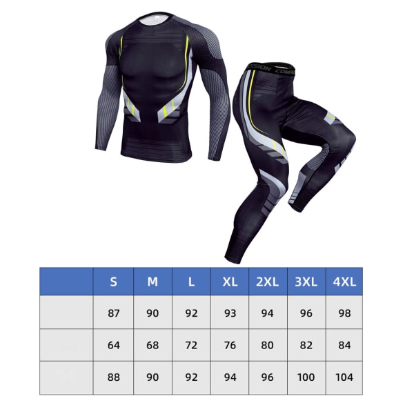 Tight fitness för män snabbtorkande 2-delad träningsdräkt som andas med gelpadd för träningsträning TK174 kostym XL