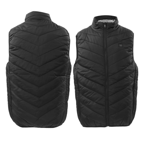 Lämmitetty liivi Single Control 9 vyöhyke Älykäs paksuuntuva lämmin sähkölämmitteinen takki talvi musta XL