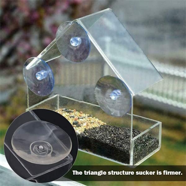 Bird Feeder Removable Feeding Transparent Housing Window Creative Support Feed