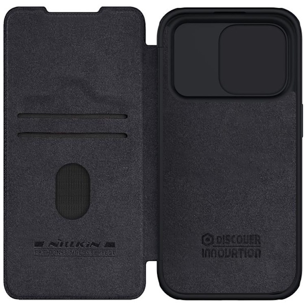 Nillkin iPhone 15 Pro Max Plånboksfodral Qin Pro Läder - Svart 75
