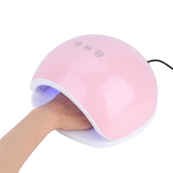 75W Kraftig UV LED-spikerlampe Quick Dry Intelligent Sensor Manicure Lamp EU Plug 110-240V Pink