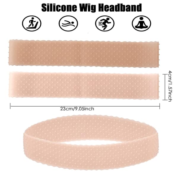 2-pack silikonperukband med halkfria sömlösa perukklämmor