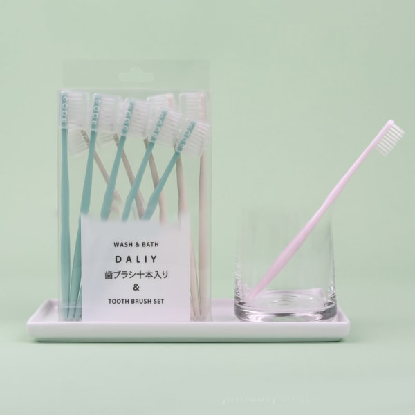 10 stk Lille hovedtandbørste 360 ​​grader rene bløde børster tandpleje Macaron tandbørste til hjemmerejse 5 Pink 5 Beige