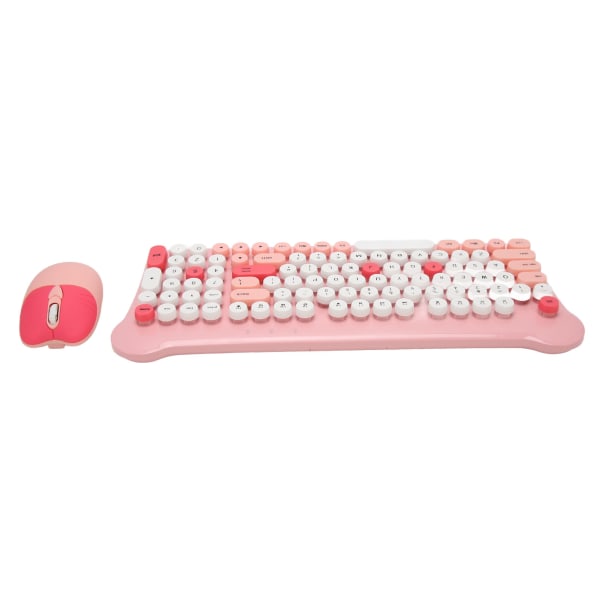 Trådløst tastatur og mus 2,4Ghz-tilkobling Søt tastaturmusesett for Windows 98 7 8 10 11 PC Laptop Pink