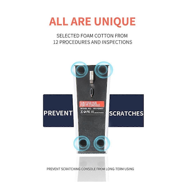6-in-1 USB-keskitin pelikonsolille, 5 USB A + 1 USB C -porttia, USB-jakaja, nopea adapteri .pa