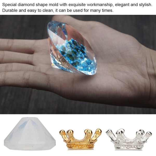 DIY Diamond Shape Epoxy Resin Mold smykker anheng dekorasjon gjør tilbehør