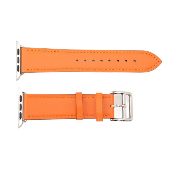 Smart Watch Band Klokkereim Lær Smart Watch Tilbehør for IOS Watch Series SE 8 7 6 5 4 3 2 1 42mm 44mm 45mm Oransje