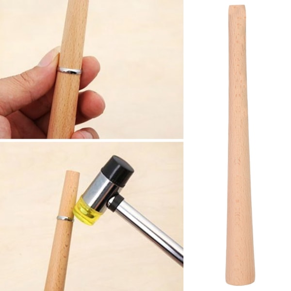 Kestävä puinen sormustikku karan muotoilutikku korujen korjaustyökalu