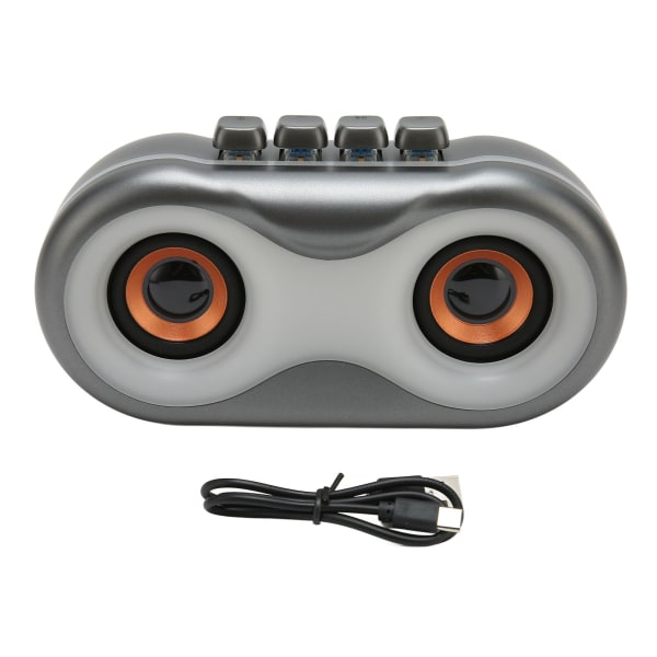 Bluetooth högtalare Bärbar Mini RGB-färglampor Dubbla högtalare Trådlös subwoofer för utomhusgrå