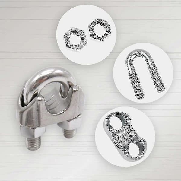 10-pack 2 mm galvaniserade stålvajerkablar Yoke-form för stålvajer, kabel, ledningar, kablar
