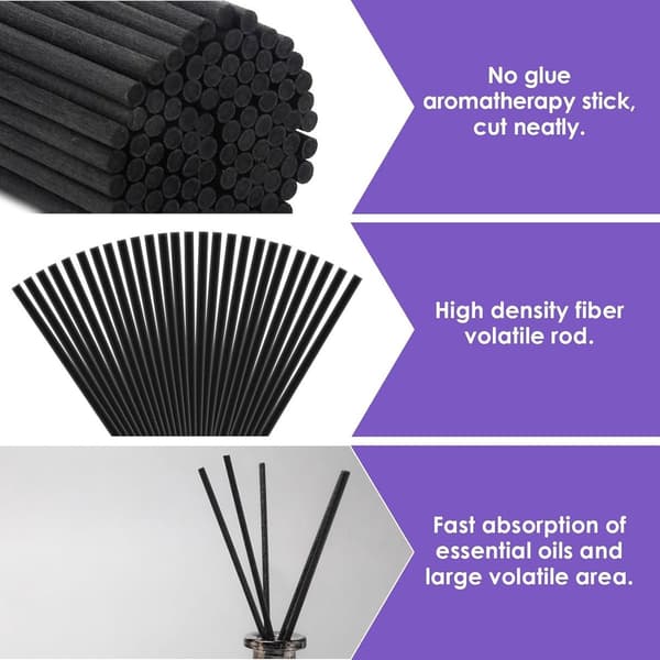 60 stk - Duftpinner Påfyll 30 cm × 3 mm Diffuser Diffusere Fiber, Fiber Oppfriskende for Hjem, Kontor, Hotell og Spa_yu