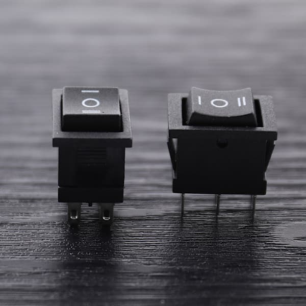 KCD2 Mini Sort 6PIN On/Off/On Vippekontakt Båd Vippekontakt Sort