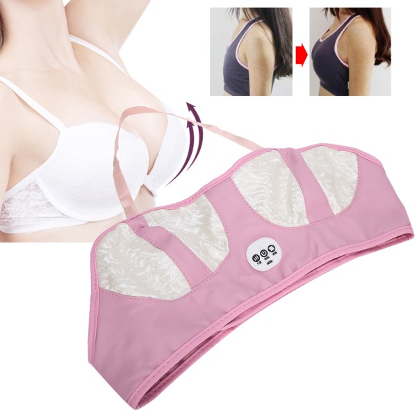 Elektrisk brystbrystmassagemaskine Brystforstørrelse Vibrationsbh-massageapparat PinkWhite (stik type)