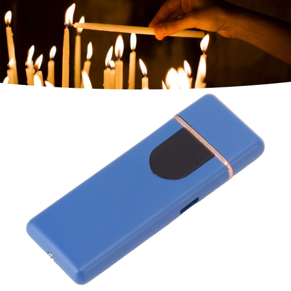 Touch dobbeltsidet tænding USB genopladelig vindtæt bærbar elektrisk lighter til kærester Gaver Rød