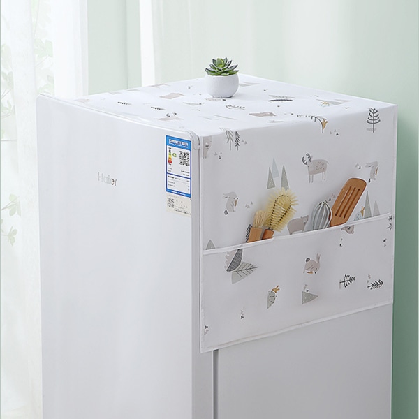 Kjøleskap Støvsikkert deksel Husholdning Kjøleskapsmatte Vanntett Kjøleskapsklut Kjøleskapsoppheng