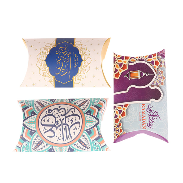 10 st EID Mubarak kudde form godis lådor Ramadan Kareem dekor 1 4