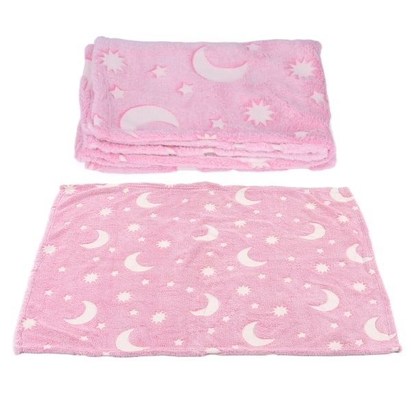 1,5x2m valoisa peitto kaksipuoleinen flanelli Star Moon Design Pehmeä hehku pimeässä peitto Kids Pinkille