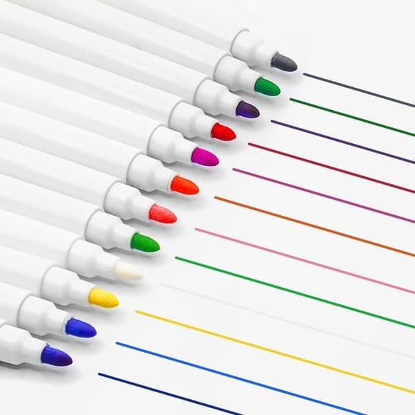 Set med 12 färgade LED-memotavlapennor