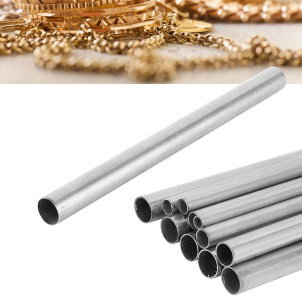 11 st metall rund ihålig stång Bearbetningsverktyg för smycken (stor)
