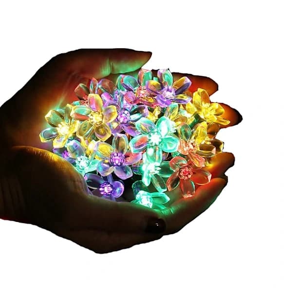 Sollys utendørs blomster, 7m 50 LED-lys