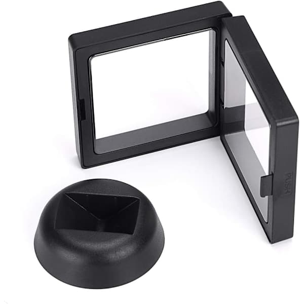 3D flydende displayetui, udstillingsvinduesramme, transparent displaystativ, fo