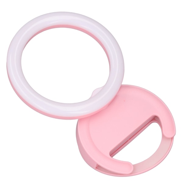 Clip On Ring Light til telefon 180 graders rotation 3 farver LED Selfie Ring Light til telefon Tablets Laptops Pink
