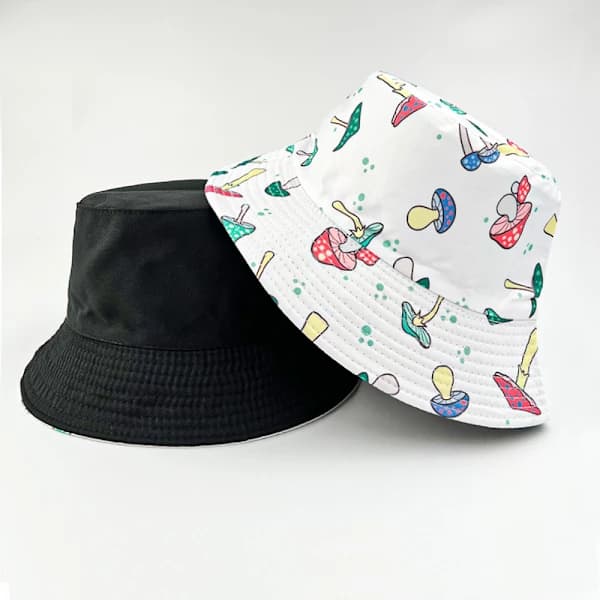 Unisex Bucket Hat Print Vendbare dobbeltsidede solhatte