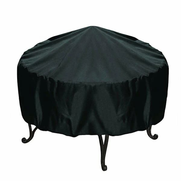 Rund Bålstedsovertræk Vandtæt UV-resistent Polyester til Udendørs Terrasse Bålfad 76 x 30 cm Sort 76*30cm