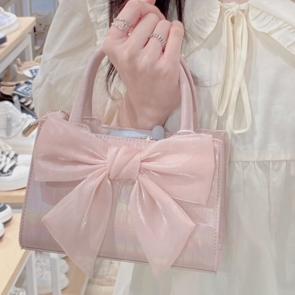 Damväska Clutch Handväskor Sommar Rosa Rosett Väskor ROSA Rosa