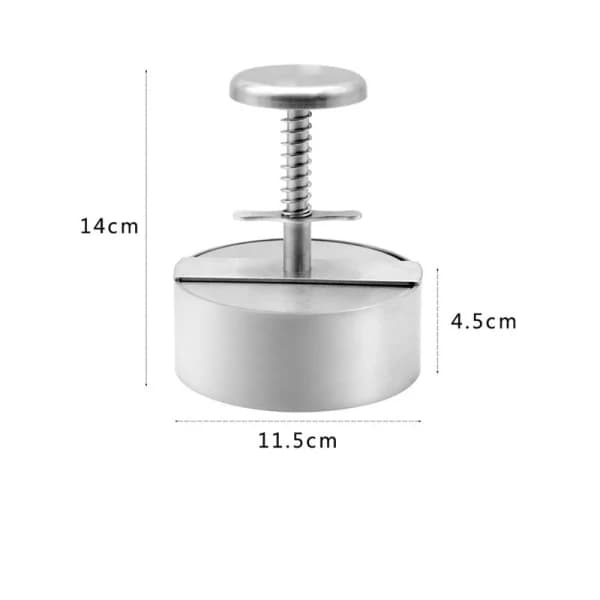 Burgerpresse 34 Rustfrit stål Patty Form Nemme burgerbøffer 11,5 cm
