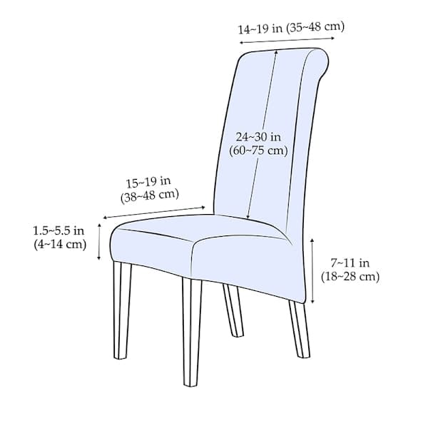 4 stk. spisestoltrekk i Jacquard-stretch, avtakbare og vaskbare