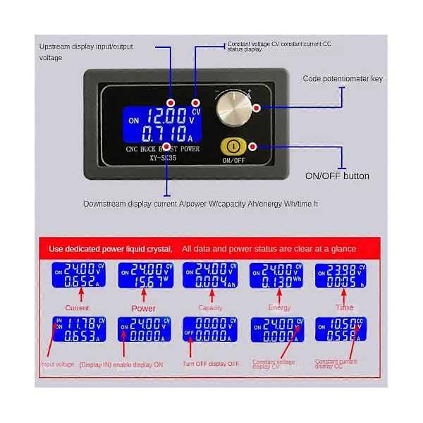 50W DC CNC Antihypertensiv Boost Converter 5-30V Justerbar Strömförsörjning Ingång Konstant Spänning So.pa