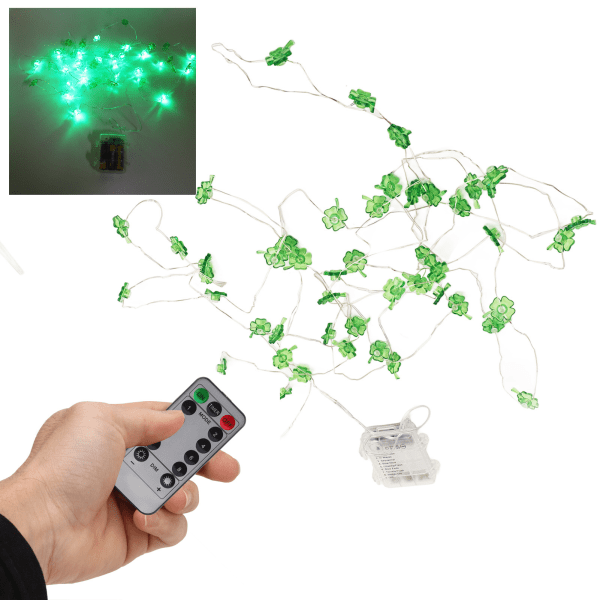 4 Leaf Clover String Lights 50LEDs Dekorativa handgjorda LED-ljusslingor för inomhusfest 16.4ft